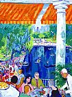 The Boathouse, Central Park by Leroy Neiman